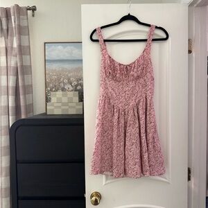 Reformation Daria Pink Floral Linen Dress